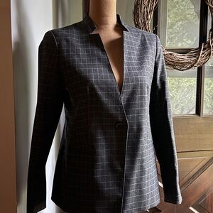 Women's Banana Republic Charcoal Plaid Blazer 6P